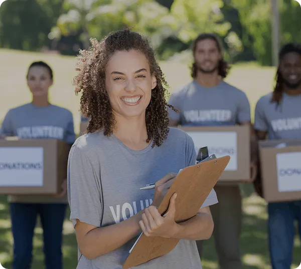 Volunteers supporting community organizations